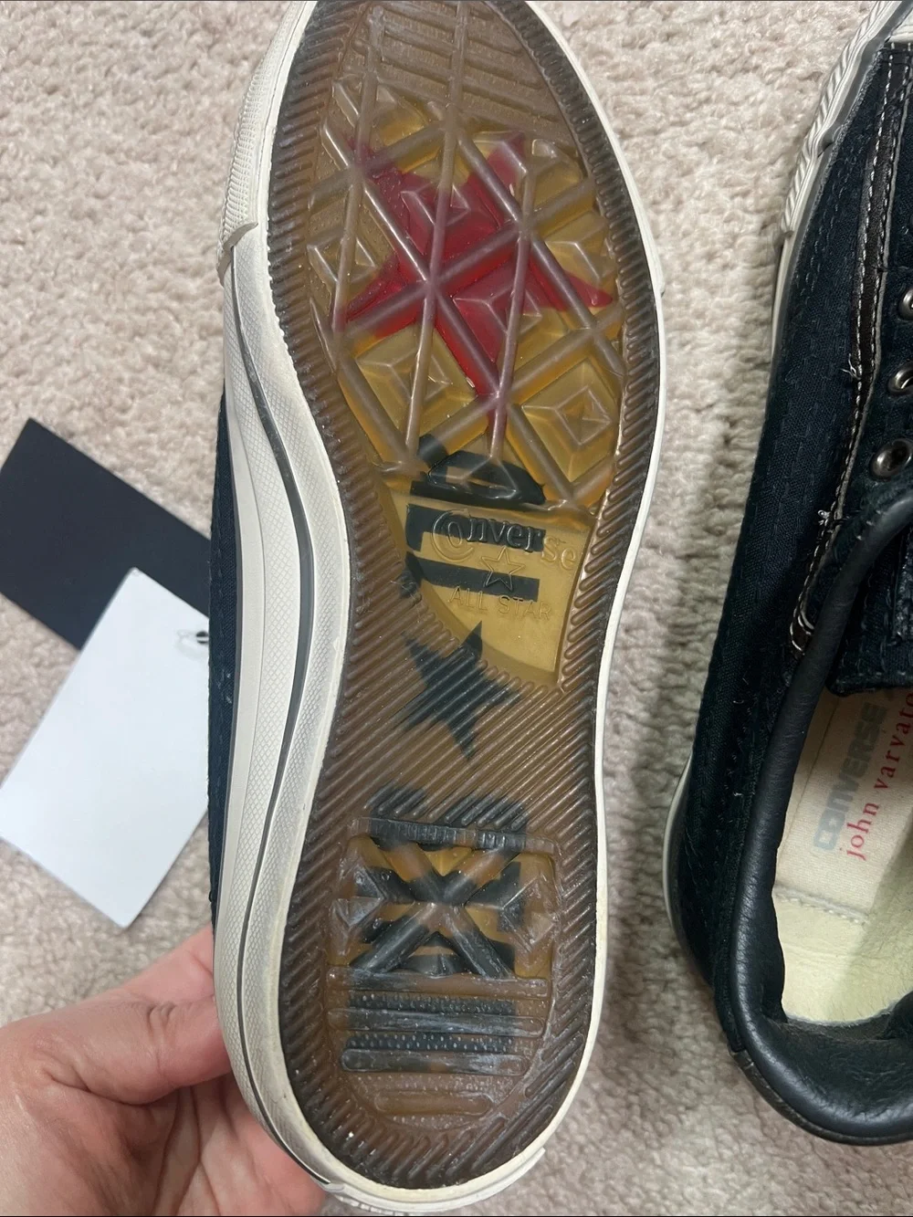 John varvatos converse Black Slip-On Canvas Sneakers with White Toe Cap - Picture 5 of 6